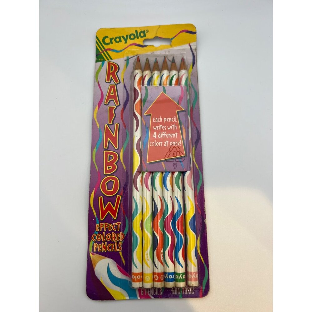 VTG Crayola Rainbow Effect Colored Pencils 6 CT NOS 1993 Arts & Crafts‎